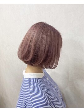 テーラヘアー 牛久店(TELA HAIR) ミルクティーピンクベージュ×ワンカールボブ【TELAHAIR牛久】