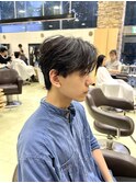 センターパート　フェザーパーマ　韓国ヘア　鈴木楓竜