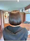 20代30代大人可愛いナチュラルブラウン小顔マッシュショートボブ