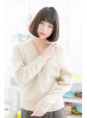 ノームコアな黒髪＆厚めバング小顔前下がりボブa1