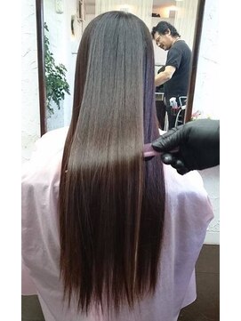 ブラウン ブラウン ヘナ髪質改善　縮毛矯正　後