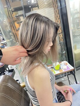 ラフ(LAFF) #バレイヤージュ#グレージュカラー#ボブウルフ#ココアベージュ