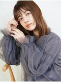 前髪ありフェイスレイヤーセミディ×韓国ヘアくびレイヤーカット