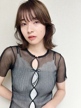 ノラギンザユー(NORA GINZA/U) 顔まわりカットフェイスレイヤー後れ毛カットミディアムレイヤー