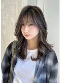 ロングレイヤーカットコントラストハイライト10代20代30代