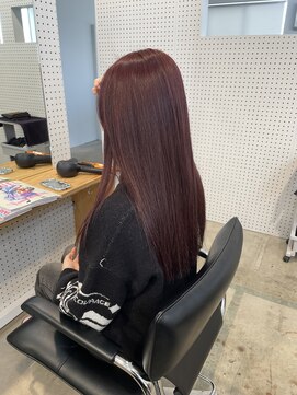 コクウ(COCU) ボルドーカラー　ブリーチ無しダブルカラー　ロング