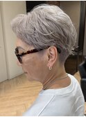 白髪ぼかし脱白髪染め似合わせショート40代50代60代♪