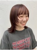 【くびれウルフ】ミディアムレイヤー◎マロンベージュ◎本厚木☆