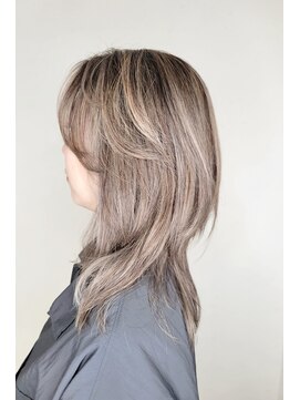 松本平太郎美容室 国立店 30代40代50代×ロングウルフ×ハイライト×ダブルカラー