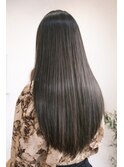 髪質改善ストレート×暗髪グレージュレイヤー