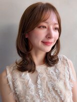 リヤン 表参道(lyann) エアリーカール前髪艶感うるツヤアンブレラカラー薄めバング