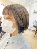 ギフト ヘアー サロン(gift hair salon)&nbsp;ショートボブ×イヤリングブルー
