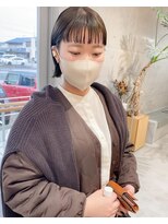 リコ(liko) パツっとボブ×オリーブカラー