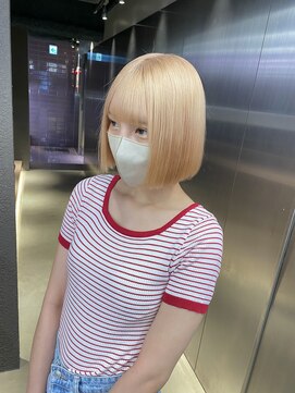 ペレ 栄店(PELE) 前髪/マチルダボブ/ピンクベージュ/インナーグレージュ/栄