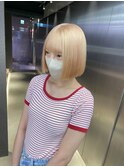 前髪/マチルダボブ/ピンクベージュ/インナーグレージュ/栄