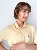 ショート/ボブ/ブラウンカラー/ベージュ/ワイドバング/渋谷/学割