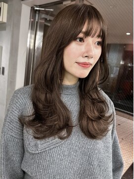 サイン 表参道(SIGN) 美髪エアリーロングピンクブラウン切りっぱなしボブ