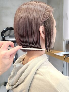 エリマバイフィフス 調布(elima by fifth) 切りっぱなしボブ/大人ショート/イヤリングカラー/ローライト