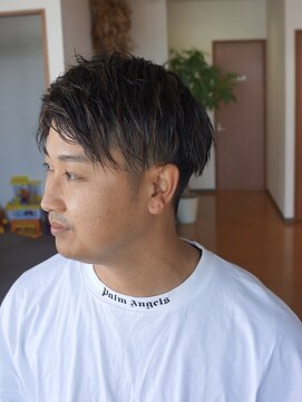 スタジオフィット(STUDIO FITTO) ・グレージュのハイライトメンズデザイン・