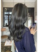 【札幌白石】ブルーアッシュ/ハイライト/艶ロング