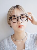 ブルー(BLUE) イメチェン/ホワイトブロンド/外ハネボブ/美髪/仙台