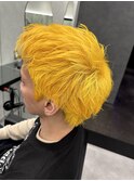 ビビットイエローハイトーンブリーチダブルカラー成増