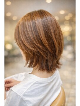 クオリス 上板橋店(QUALIS) 20代30代40代◎透明感オレンジベージュ外ハネレイヤー