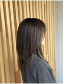 ナチュラルハイライト × 透け感ブラウンレイヤー