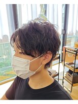 ギフト ヘアーデザイン(gift hair design) センターパート×ツイストスパイラルパーマ