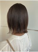 切りっぱなしボブ×グレージュカラー