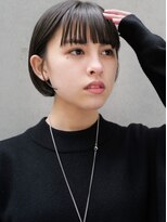 アレンヘアー 名古屋店(ALLEN hair)&nbsp;黒髪ボブ_束感ショート_丸みショートボブ
