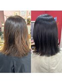 髪質改善！酸性ストレート×暗髪カラー