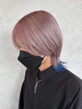 アース コアフュールボーテ 上尾店(EARTH coiffure beaute) エンドカラー_ピンクグレージュ_ウルフカット