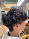 黒髪暗髪カラーソフトパーマナチュラルメンズカジュアル