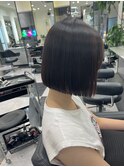 ボブ/縮毛矯正/切りっぱなしボブ