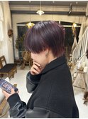 ショートヘア　デザインカラー　レッドカラー　ローライト