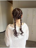 ラベンダーカラー×ツインアレンジ