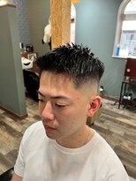 スタンドバーバー 柏(STAND BARBER)&nbsp;スペインカール／スパイキーショート/ブルーブラック/柏