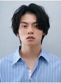 メンズニュアンスパーマ前髪長めハンサムショート