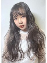 インス 奈良柏木店(INCE) 透明感カラー/アッシュブラック/波巻き/カラカワユイト