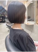 オリーブグレー/ボブ/顔周り/小顔/レイヤー/髪質改善/縮毛矯正
