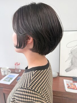 ヘアー アイス 御器所本店(HAIR ICI) 黒髪小顔レイヤーボブパーマ×暗髪透明感冬カラー
