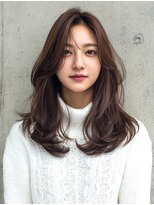 赤れんがアネックス(ANNEX)&nbsp;ミディアムレイヤー/顔まわりカット/アンバーブラウン/韓国風