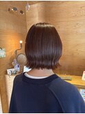 レイヤーボブ　ピンクカラー　艶髪トリートメント　