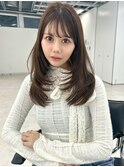 シースルーバング ロングヘア 透け感ブラウン