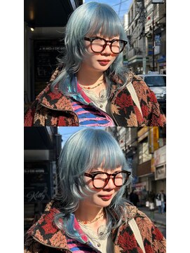 フェイス 石川町 (FACE) 視線を惹きつける“くすみブルー”×外ハネボブ