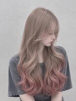 エニル 越谷店(enil)&nbsp;ミルクティーベージュ×裾カラー[韓国ヘア/透明感]