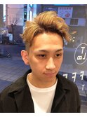 ブロンドカラー/ブロックヘア