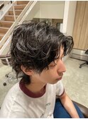 三軒茶屋_メンズ_ミディアム_ウルフ_パーマ_黒髪_刈り上げなし