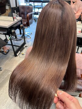 アディクト 東陽町西口(addict) うねりを抑える縮毛矯正＿韓国風グレージュ＿ロング［東陽町］